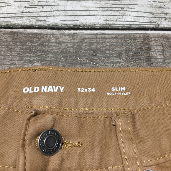Old Navy Slim Jeans Men’s 32x34 Brown Tan Built In Flex Denim - Picture 9 of 9